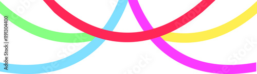 Curved lines birthday party decorations are colorful