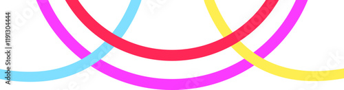 Curved lines birthday party decorations are colorful
