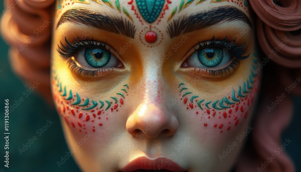 Person mardigras make-up. Festive concept Mardi Gras Person mardigras make-up. Festive concept Mardi Gras