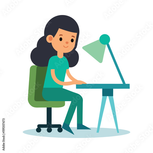 Professional Woman at Work Social Media Management in an Office Setting