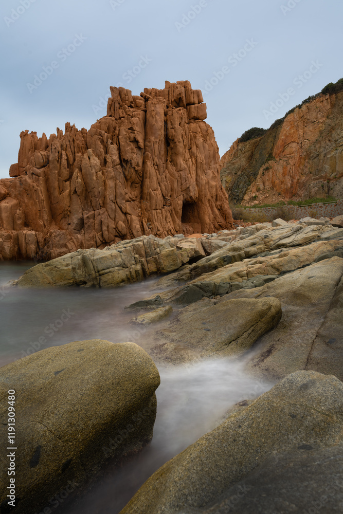 Obraz premium Landscape with the red rocks of Arbatax in Sardinia