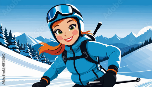 Cheerful Skier Enjoying a Day on the Slopes