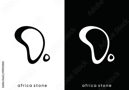 africa map with logo stones. creative abstract line art vector design