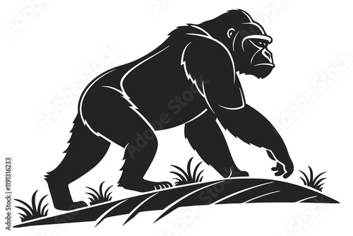 A black Gorilla vector silhouette design