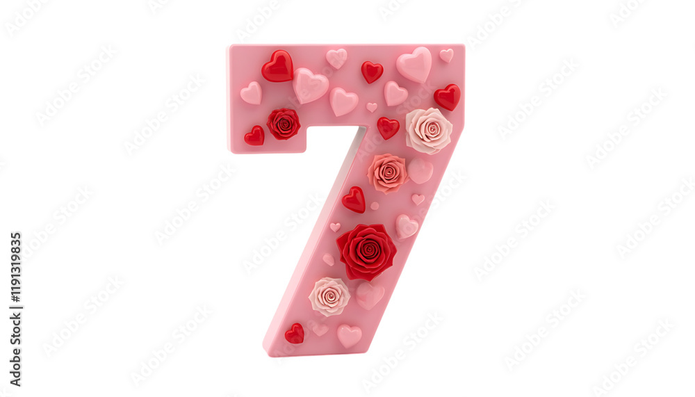 Romantic Number Seven: A Valentine's Day Design Romantic Number Seven: A Valentine's Day Design