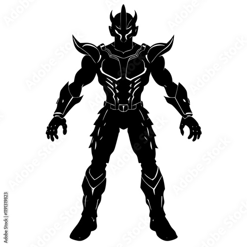 Action Figure Silhouette on White Background