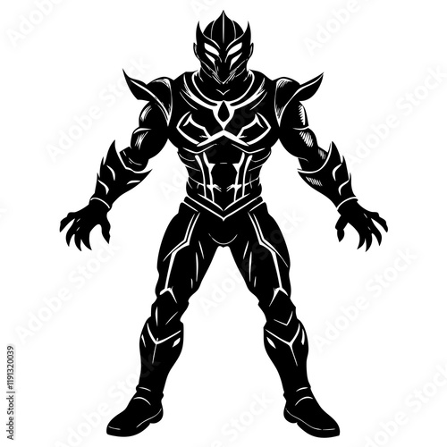 Action Figure Silhouette on White Background