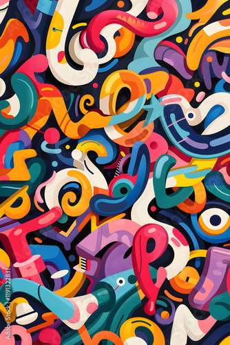 Wallpaper Mural Dynamic and Vivacious Jazzy Font: A Colorful Celebration of Music and Art Through Playful Letterforms Torontodigital.ca