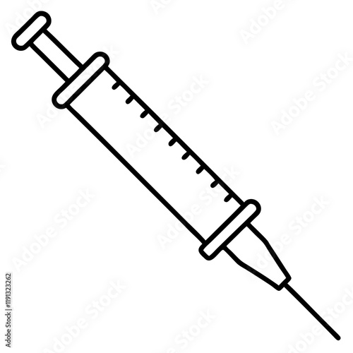 Syringe on white background