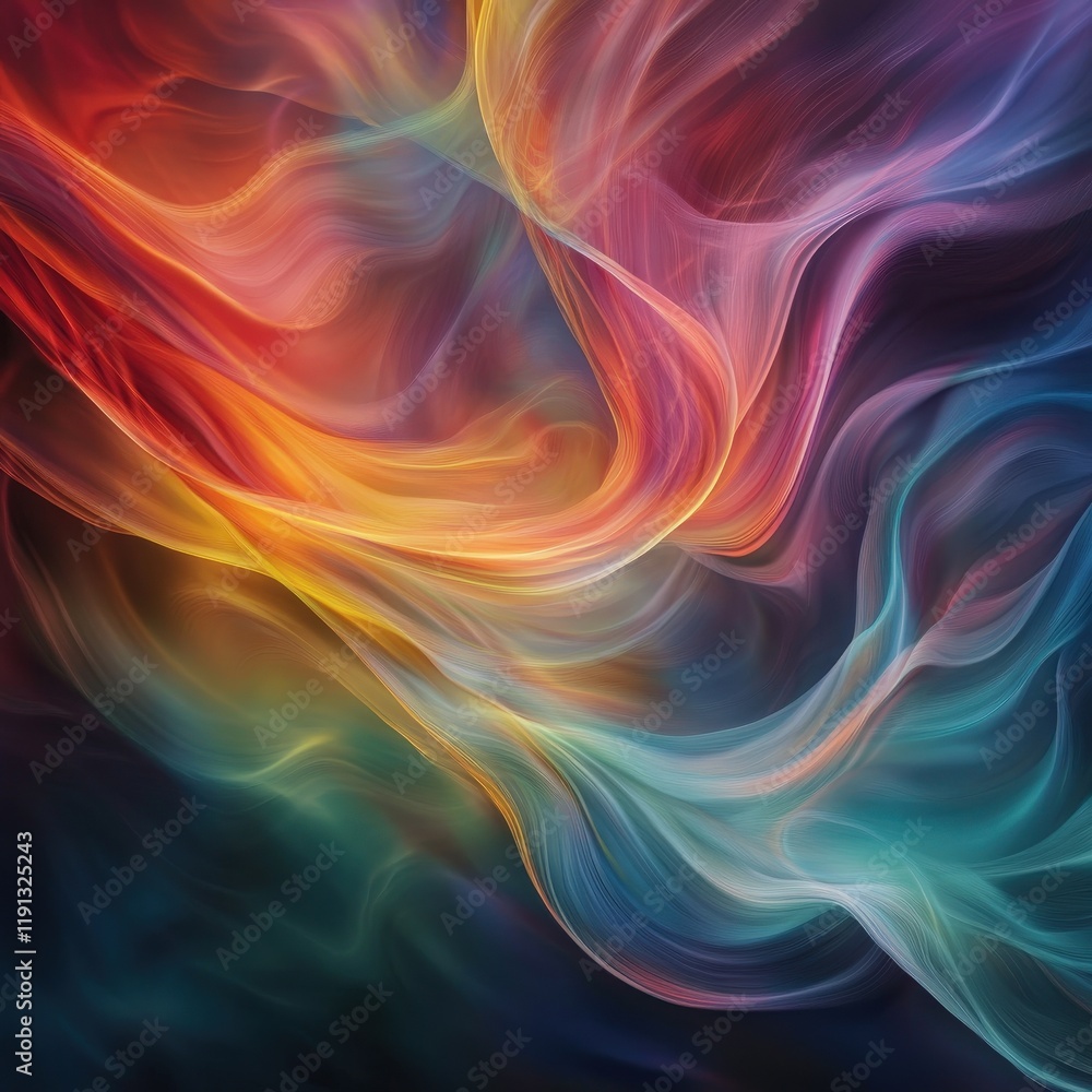 Fototapeta premium Colorful abstract flowing lines creating dynamic shapes