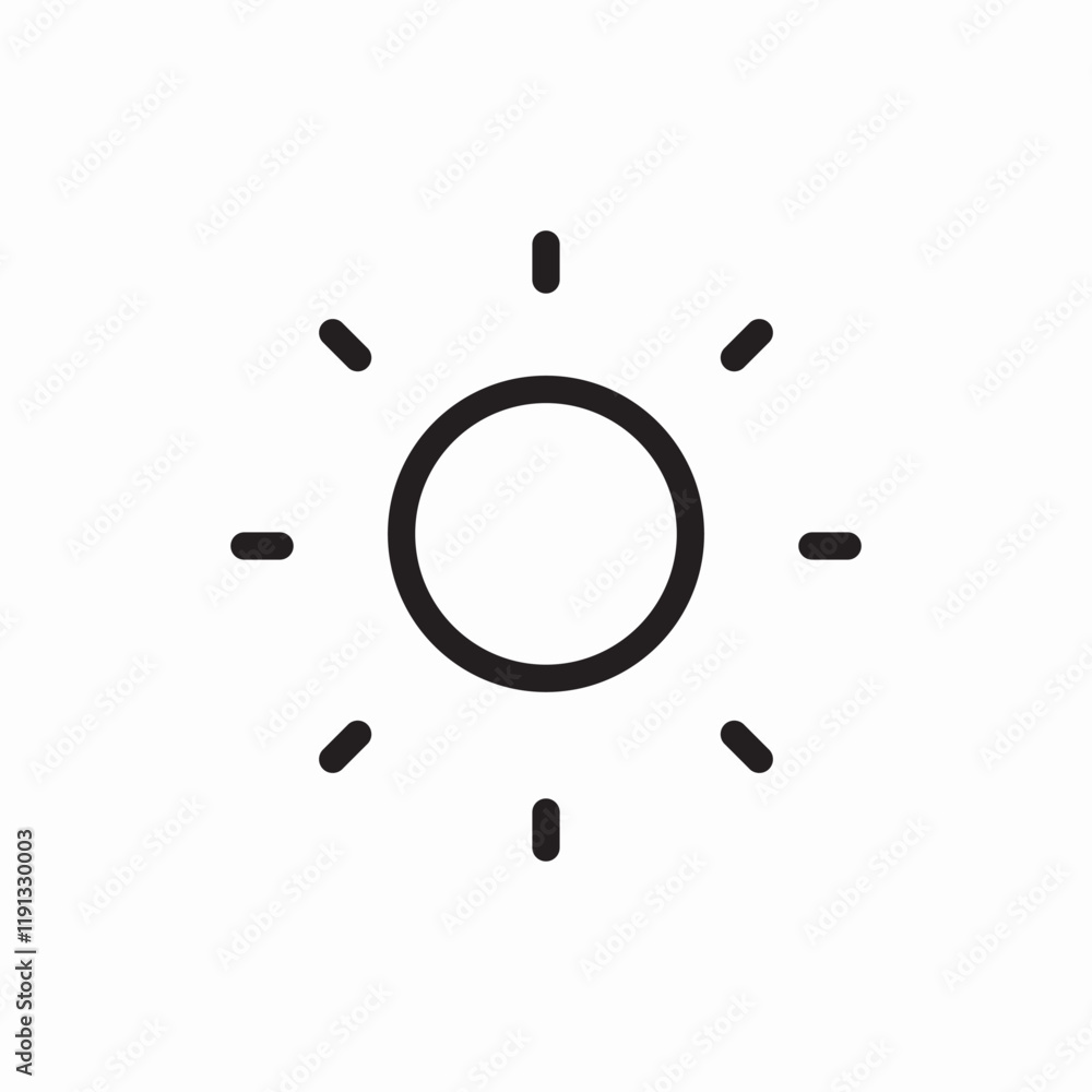 Sun weather bright icon vector sign Sun weather bright icon vector sign