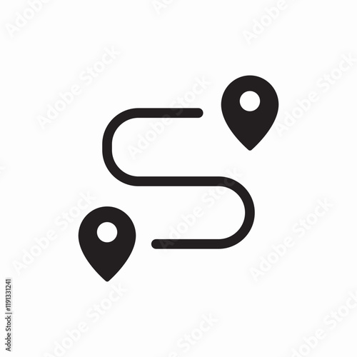 Route map location icon vector sign
