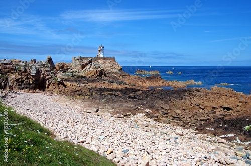 Landscape on the Brehat island in Brittany in France, Europe photo