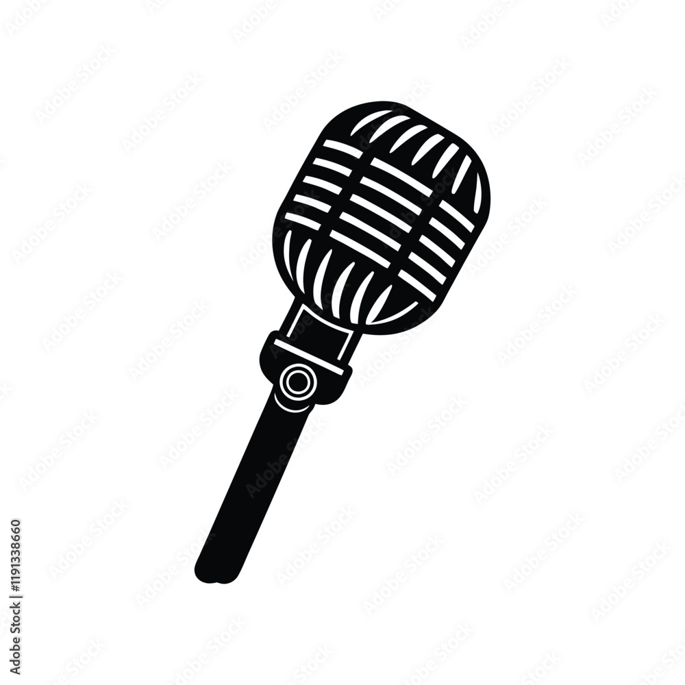 A microphone silhouette vector illustration A microphone silhouette vector illustration