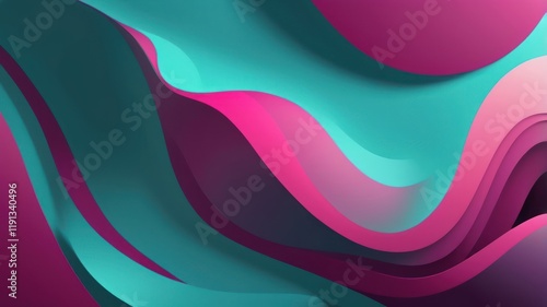 Vibrant abstract waves create a colorful background photo