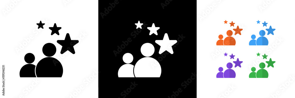 Expertise and Experience Icons. Black, White and Colorful