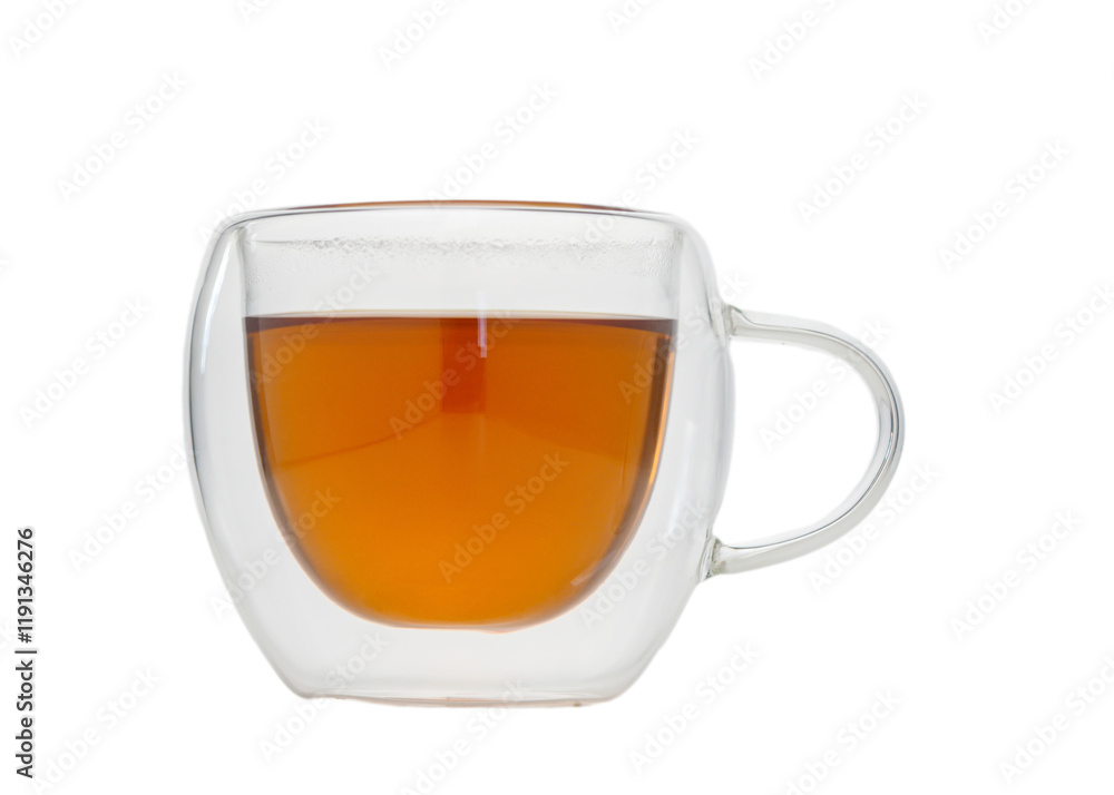 Enjoying a warm cup of herbal tea in a cozy glass mug on a relaxing afternoon at home Enjoying a warm cup of herbal tea in a cozy glass mug on a relaxing afternoon at home