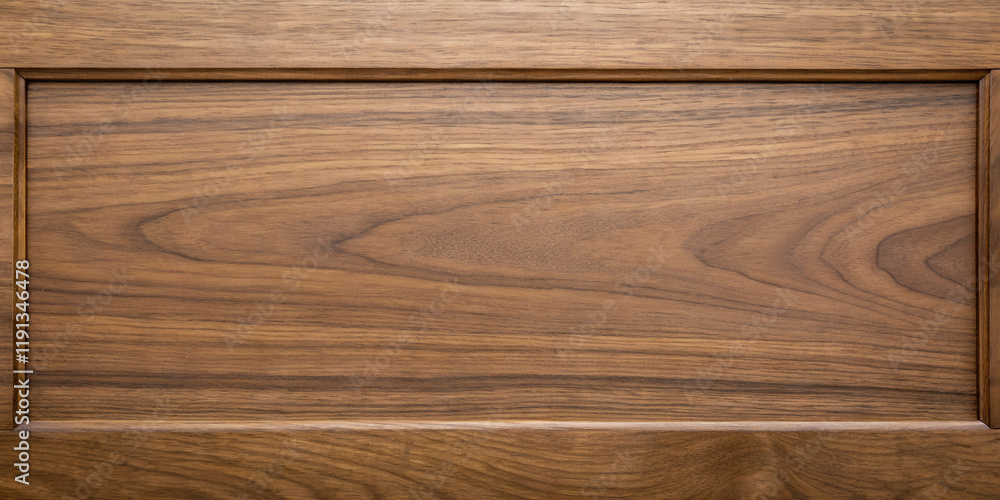 Fototapeta premium Smooth walnut wood panel with rich grain texture and natural finish