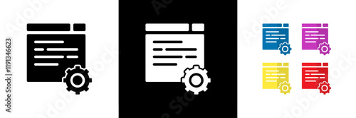 Testing and Optimisation Icons. Black, White and Colorful