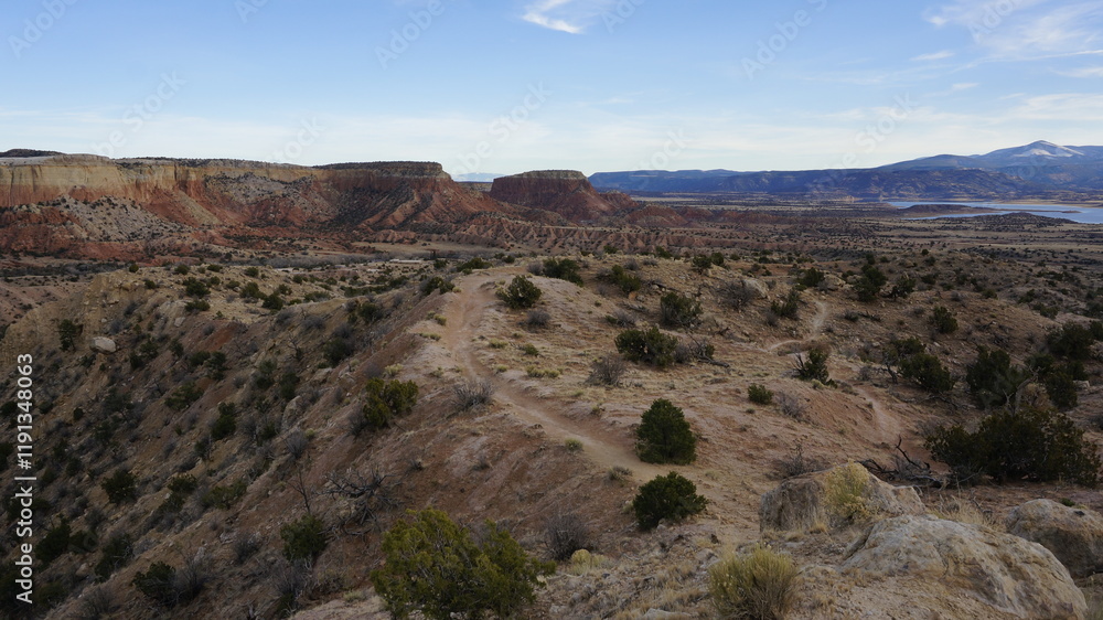 Trail into the desert. Trail into the desert.
