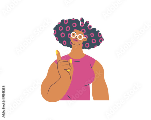 Thinking people, modern flat vector concept illustration- woman standing thoughtfully, looking upwards. Metaphor for reflection, analysis, introspection, contemplation, deep thought