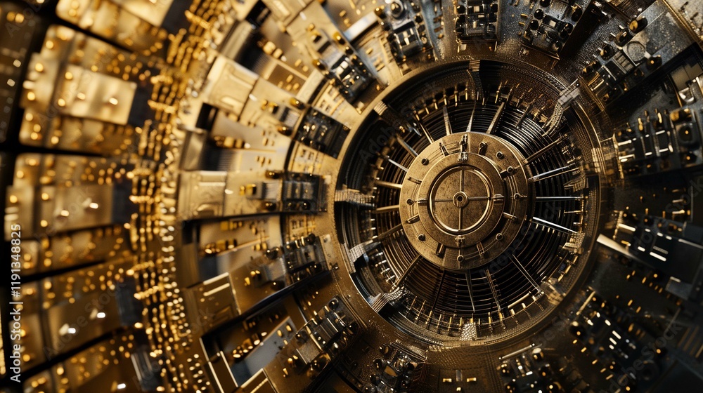 Obraz premium Abstract image of a locked digital vault symbolizing data protection in a Zero Trust architecture