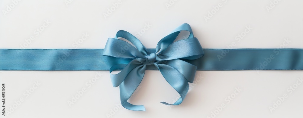 Elegant blue ribbon bow isolated on white background for gifts and decorations Elegant blue ribbon bow isolated on white background for gifts and decorations