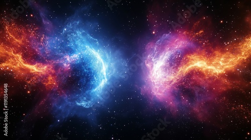 Wallpaper Mural Vibrant Cosmic Nebula with Radiant Colors and Stars Torontodigital.ca