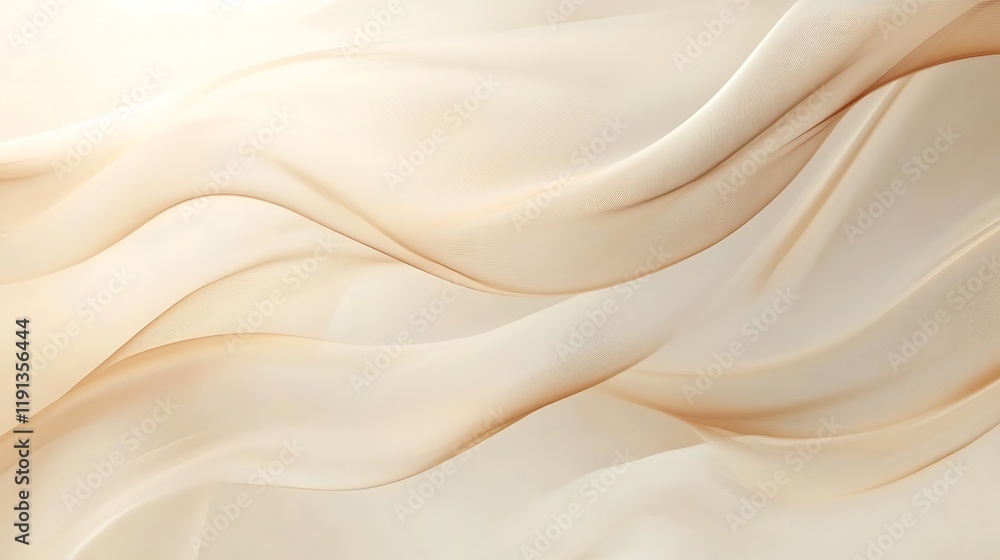 Obraz premium Abstract Beige Fabric Waves Flowing Gracefully