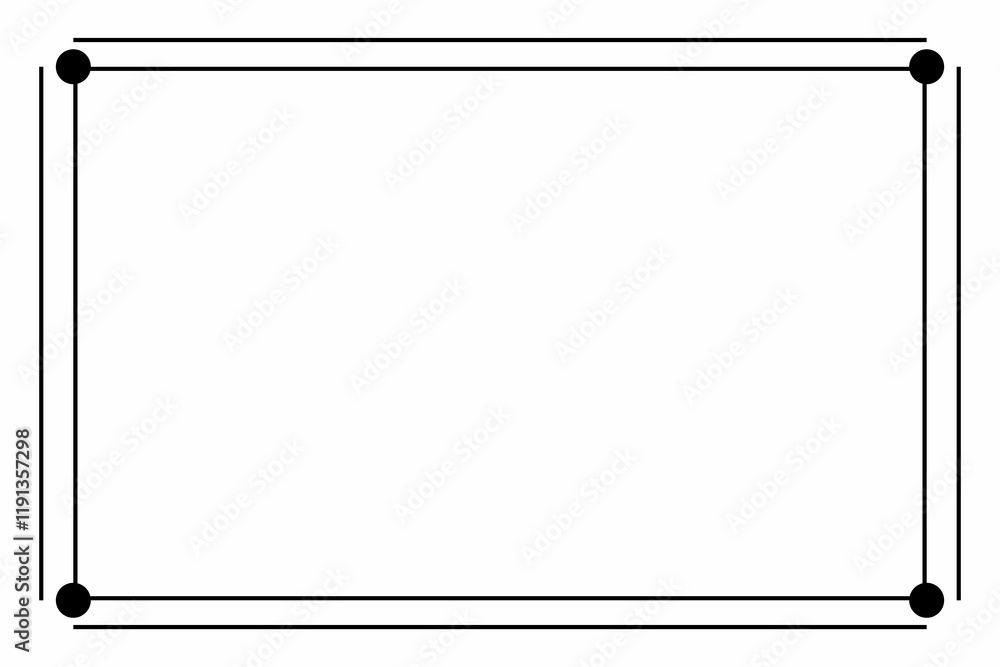 Obraz premium Lines frame with white background. simple border