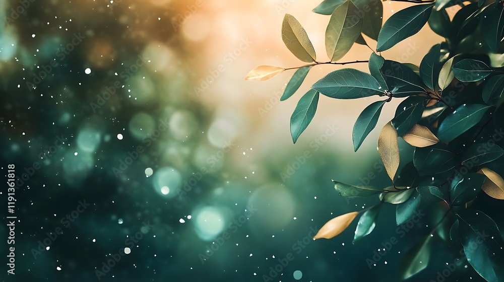 Lush Green Leaves Against A Soft Bokeh Background Lush Green Leaves Against A Soft Bokeh Background