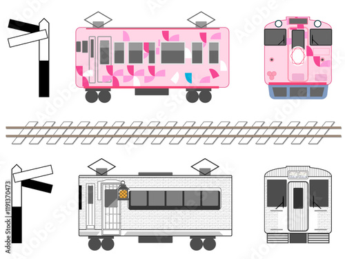 鉄道■観光列車■列車のイラストセット
