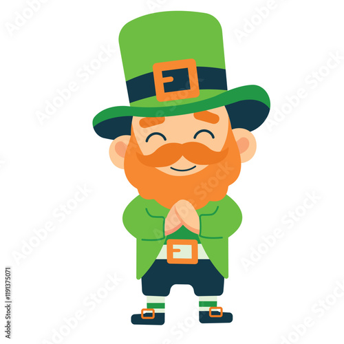 Cartoon happy leprechaun.Vector illustration of St. Patrick's Day