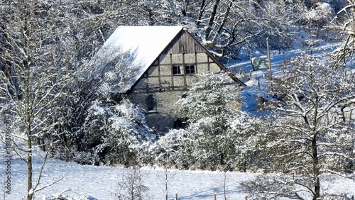 bollmühle,  old watermill in the fields  photo