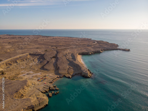 Beautiful beach in Hengam Island, in Persian Gulf of Iran photo