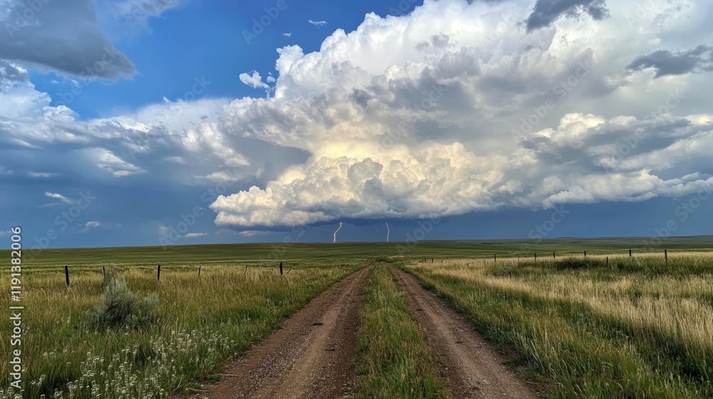 Dramatic Storm Clouds Over a Country Road Dramatic Storm Clouds Over a Country Road