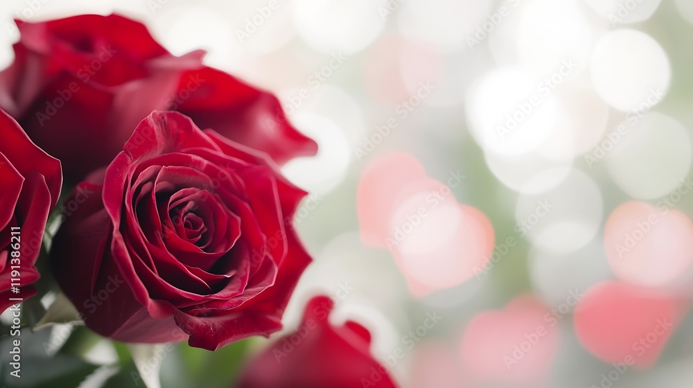 Elegant Red Roses with Delicate Bokeh Lighting for Romantic Floral Arrangements : Generative AI Elegant Red Roses with Delicate Bokeh Lighting for Romantic Floral Arrangements : Generative AI