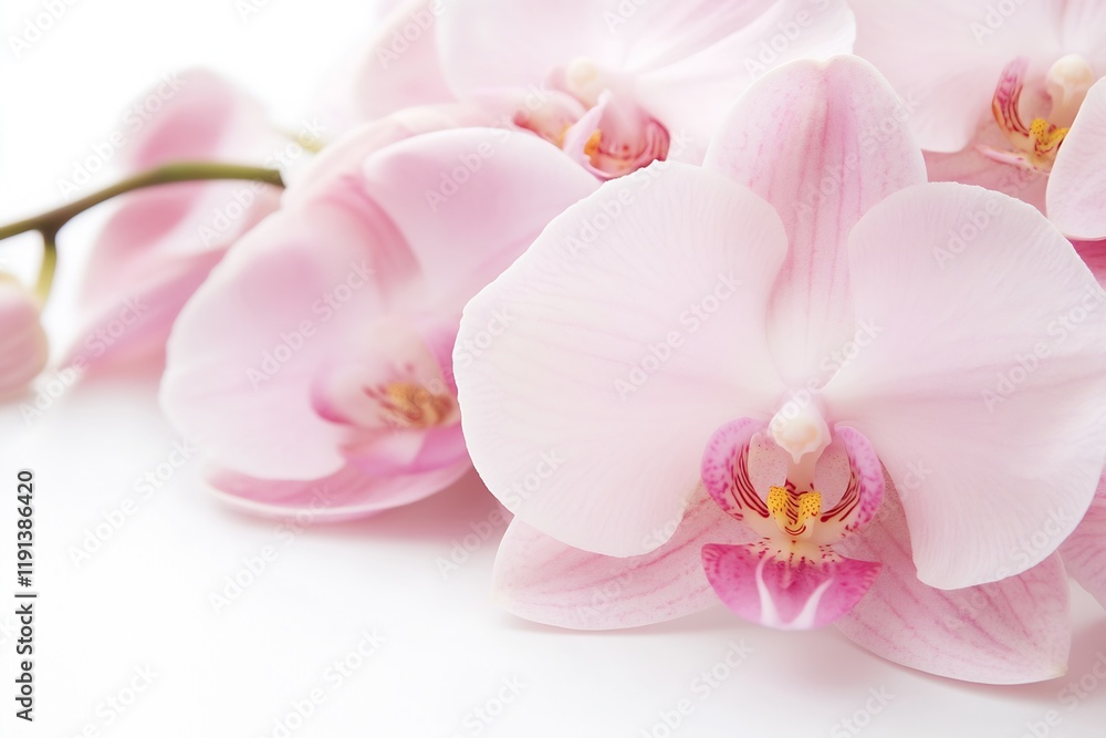Delicate Pink Orchid Blossoms Close Up Perfect for Floral Art and Decoration Themes : Generative AI Delicate Pink Orchid Blossoms Close Up Perfect for Floral Art and Decoration Themes : Generative AI