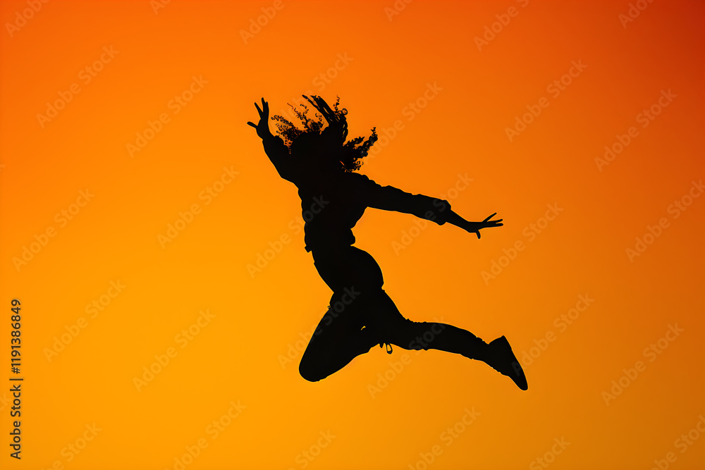 Euphoric Leap: Capturing the Essence of Freedom in a Striking Silhouette Mid-Jump Euphoric Leap: Capturing the Essence of Freedom in a Striking Silhouette Mid-Jump
