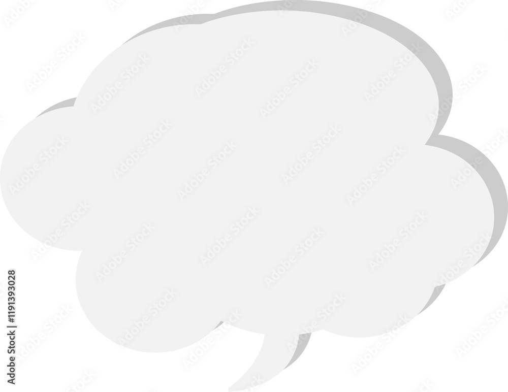 The speech bubble is voluminous. The speech bubble is voluminous.