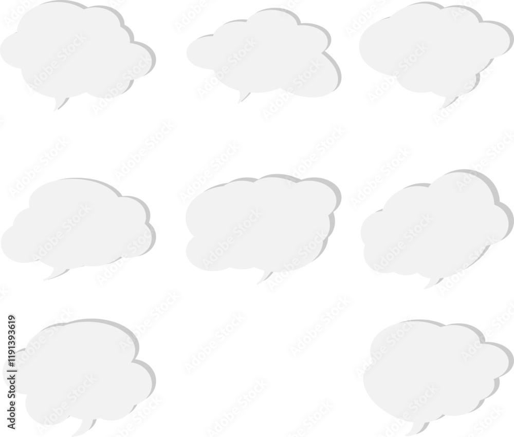 Set of Empty Speech Bubbles for Dialogue Set of Empty Speech Bubbles for Dialogue