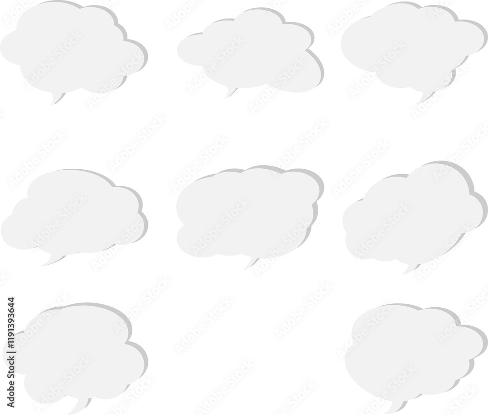 Set of Empty Speech Bubbles for Dialogue Set of Empty Speech Bubbles for Dialogue
