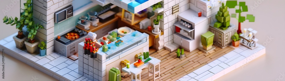 custom made wallpaper toronto digitalModern Kitchen Layout with Open Space Design and Decorative Elements