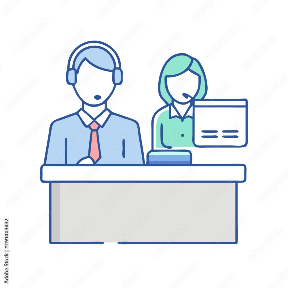 customer service desk vector icon, customer service desk vector illustration - simple illustration of customer service desk, perfect for logos and icons customer service desk customer service desk vector icon, customer service desk vector illustration - simple illustration of customer service desk, perfect for logos and icons customer service desk