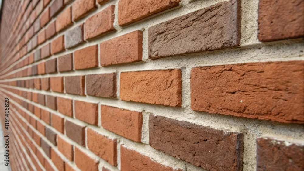 Obraz premium The closeup image reveals the fine lines of mortar craftsmanship where the bricks intersect emphasizing the balance between strength and beauty in the walls design.