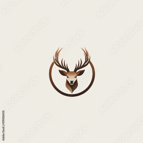 Elegant deer head logo design on white background for branding photo