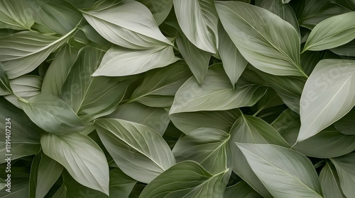 Wallpaper Mural Lush green leaves background, natural texture, overlapping foliage,  botanical pattern, ideal for design projects Torontodigital.ca