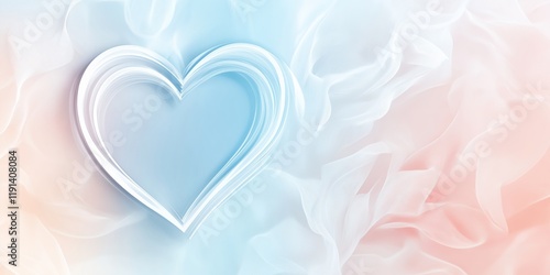 Valentines Day background. Elegant White Heart With Subtle Pastel Textures On Light Backdrop. Romantic And Minimalist Design Perfect For Wedding Invitations And Love Themes. AI generated