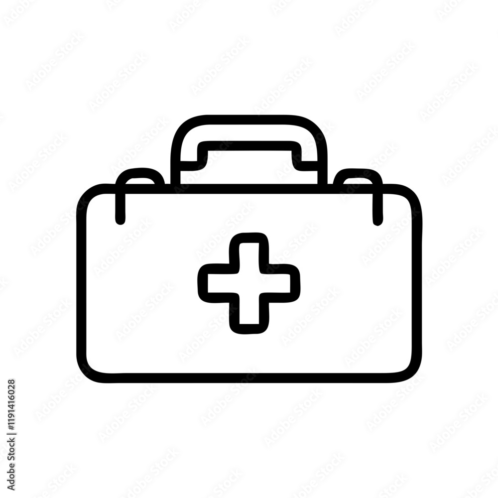 First Aid Kit Minimalist Outline Vector Graphic First Aid Kit Minimalist Outline Vector Graphic