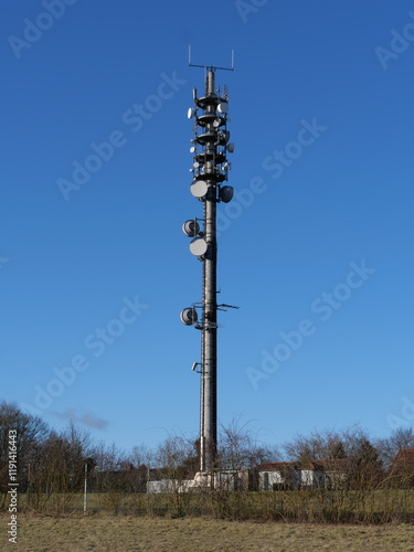 Sendemast oder Funkturm auf der Frankenwarte auf dem Nikolausberg bei Würzburg photo